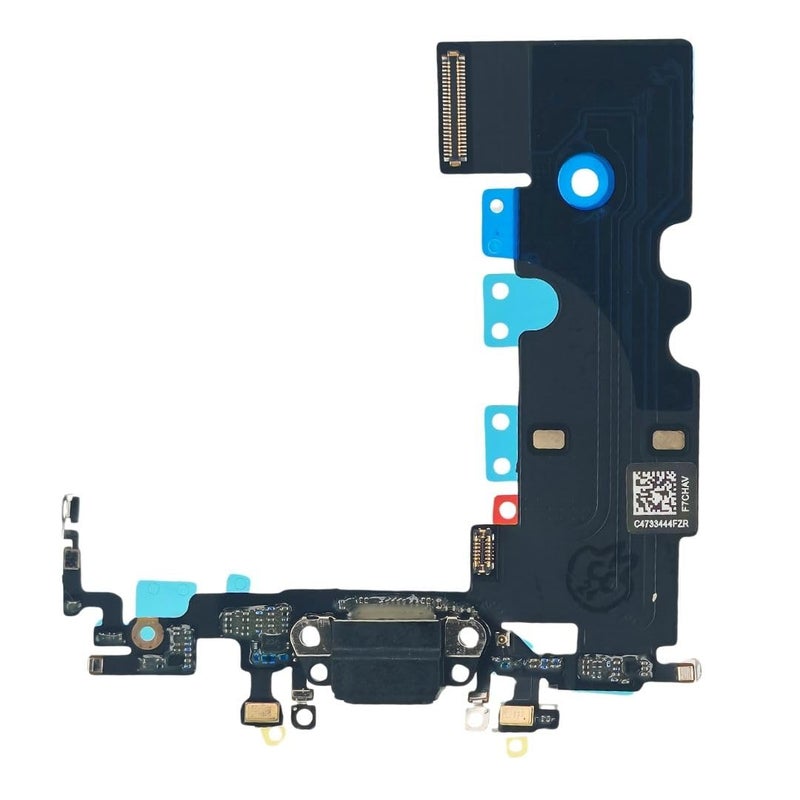 MEEFIX Charging Port Replacement for iPhone SE 3rd 2022 - Audio Headphone Jack USB Dock Connector Flex Cable with Microphone/Antenna/Bracket - Black - Image 1